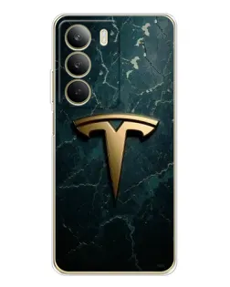 Чохол для Realme C71 з картинкою «Мармурова Tesla Gold»