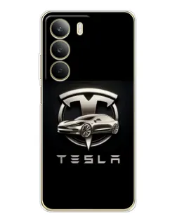 Чохол для Realme C71 з картинкою «Tesla — срібне авто»