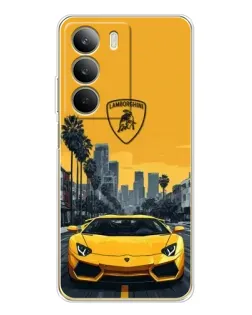 Чохол для Realme C71 з картинкою «Жовтий Lamborghini місто»