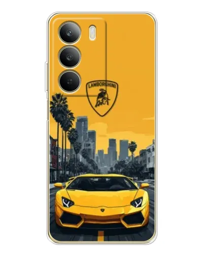 Чохол для Realme C71 з картинкою «Жовтий Lamborghini місто»