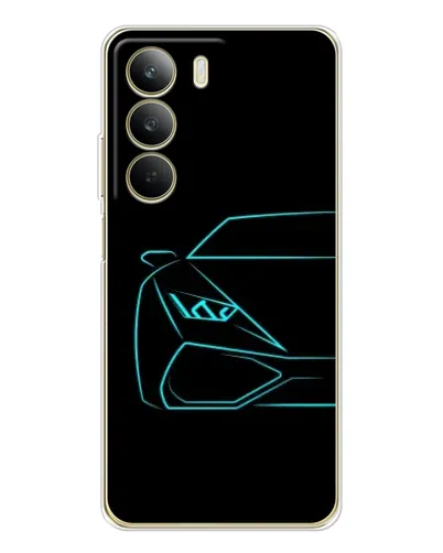 Чохол для Realme C71 з картинкою «Блакитний силует Lamborghini»