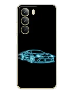 Чохол для Realme C71 з картинкою «Неоновий контур Lamborghini»