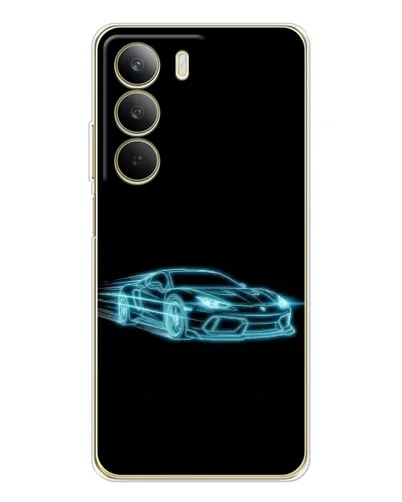 Чохол для Realme C71 з картинкою «Неоновий контур Lamborghini»