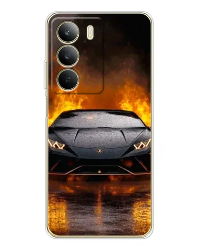 Чохол для Realme C71 з картинкою «Lamborghini у вогні»