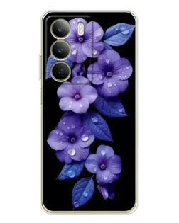 Чохол для Realme C71 з картинкою «Фіолетові квіти з росою»