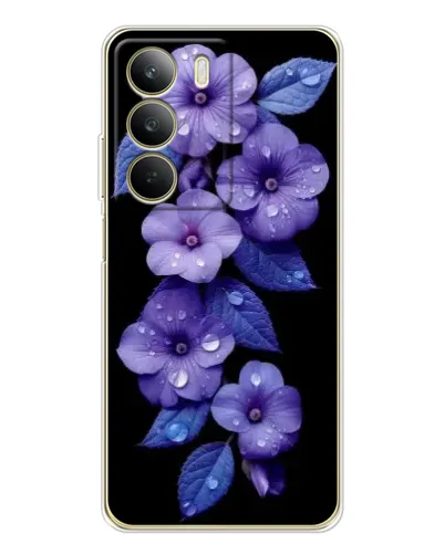 Чехол для Realme C71 с картинкой «Фиолетовые цветы с росою»