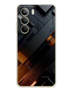 Чехол для Realme C71 с картинкой «Черные геометрические блоки»