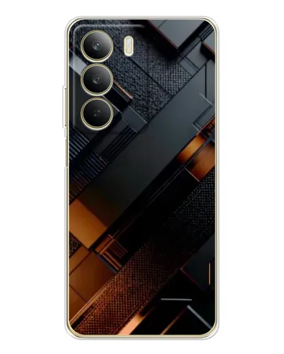 Чехол для Realme C71 с картинкой «Черные геометрические блоки»