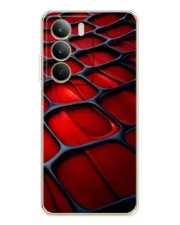 Чехол для Realme C71 с картинкой «Красная глянцевая сетка»