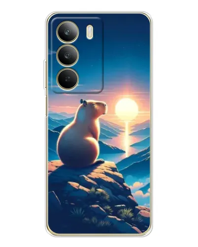 Чохол для Realme C71 з картинкою «Захід сонця з капібарою»