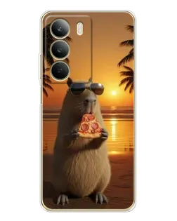 Чохол для Realme C71 з картинкою «Капібара з піцою»