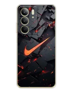 Чехол для Realme C73 5G с картинкой «Nike — эффект разломов»