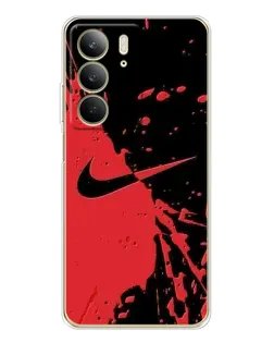 Чехол для Realme C73 5G с картинкой «Красные брызги Nike»