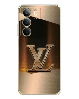 Чехол для Realme C73 5G с картинкой «LV — золотое сияние»