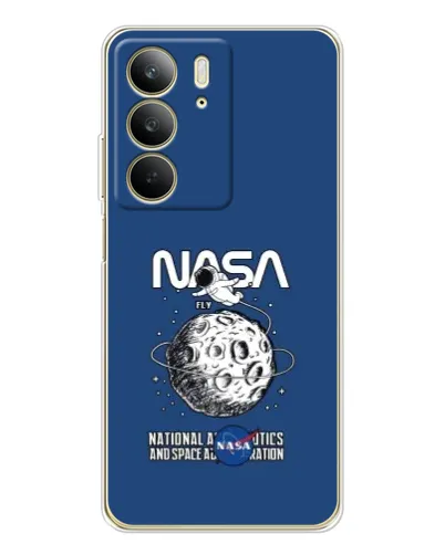 Чехол для Realme C73 5G с картинкой «NASA — лунная миссия» Чехол для Realme C73 5G с картинкой «NASA — лунная миссия»