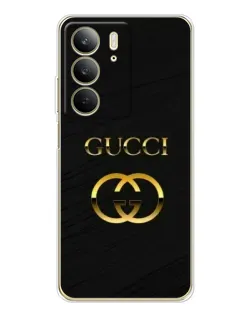 Чехол для Realme C73 5G с картинкой «Золотой логотип Gucci»