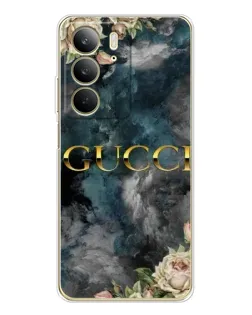Чехол для Realme C73 5G с картинкой «Абстрактные цветы Gucci»
