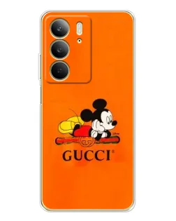 Чехол для Realme C73 5G с картинкой «Микки Маус Gucci — оранж»