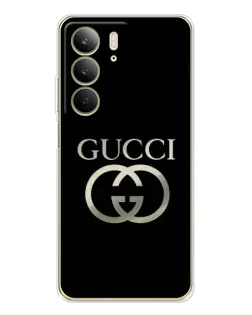 Чехол для Realme C73 5G с картинкой «Gucci — золото на черном»