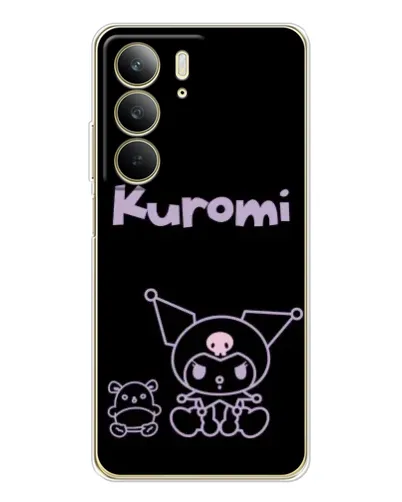 Чехол для Realme C73 5G с картинкой «Kuromi — черный минимализм»