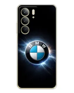 Чехол для Realme C73 5G с картинкой «BMW — неоновое сияние»
