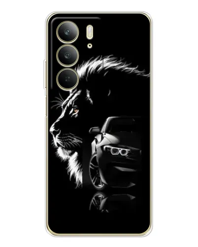 Чехол для Realme C73 5G с картинкой «BMW и лев» Чехол для Realme C73 5G с картинкой «BMW и лев»
