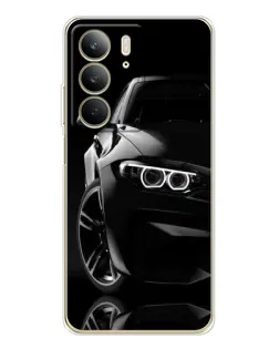 Чехол для Realme C73 5G с картинкой «Черная BMW — профиль»