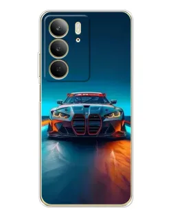 Чехол для Realme C73 5G с картинкой «BMW — огни неона»