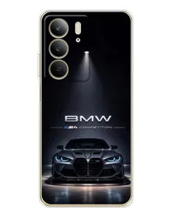 Чехол для Realme C73 5G с картинкой «BMW сквозь ночной город»