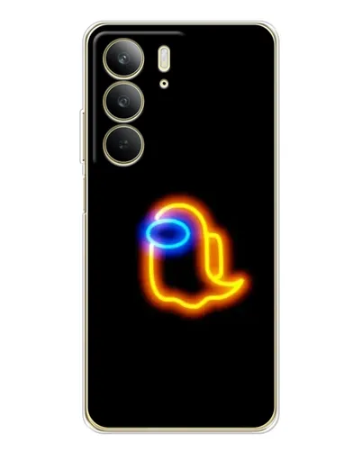 Чехол для Realme C73 5G с картинкой «Among Us неоновое сияние»