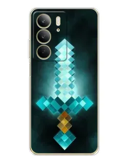Чехол для Realme C73 5G с картинкой «Алмазный меч неон»