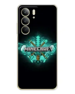 Чехол для Realme C73 5G с картинкой «Minecraft Diamond лого»