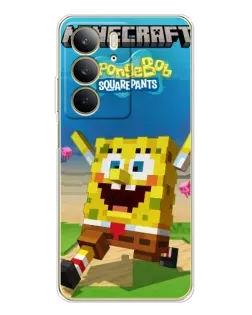 Чохол для Realme C73 5G з картинкою «Губка Боб Minecraft»