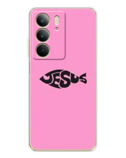 Чехол для Realme C73 5G с картинкой «Розовый символ  Jesus»