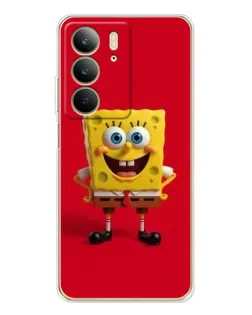 Чехол для Realme C73 5G с картинкой «Спанч Боб на красном»
