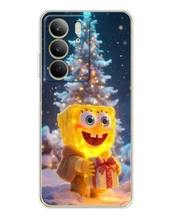 Чехол для Realme C73 5G с картинкой «Рождественский Спанч Боб»