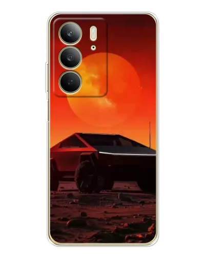 Чехол для Realme C73 5G с картинкой «Cybertruck на Марсе»