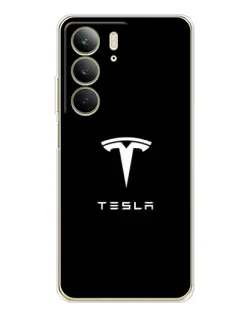 Чехол для Realme C73 5G с картинкой «Tesla White Logo»