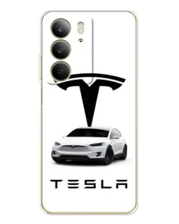Чехол для Realme C73 5G с картинкой «Tesla White Style»