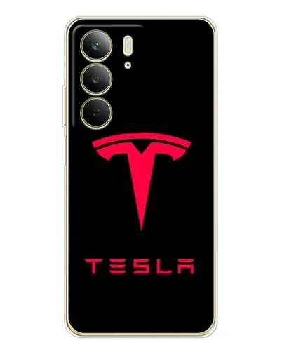 Чехол для Realme C73 5G с картинкой «Tesla Red Logo»
