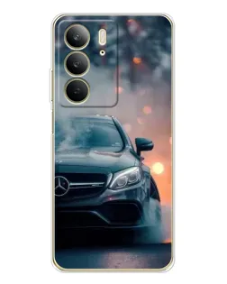 Чехол для Realme C73 5G с картинкой «Mercedes — ночной город»