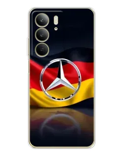 Чехол для Realme C73 5G с картинкой «Mercedes — флаг Германии»