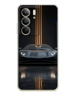Чехол для Realme C73 5G с картинкой «Lamborghini золотые линии»