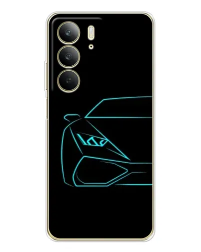 Чехол для Realme C73 5G с картинкой «Голубой силуэт Lamborghini» Чехол для Realme C73 5G с картинкой «Голубой силуэт Lamborghini»