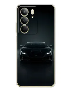 Чехол для Realme C73 5G с картинкой «Черный Lamborghini Aventador»