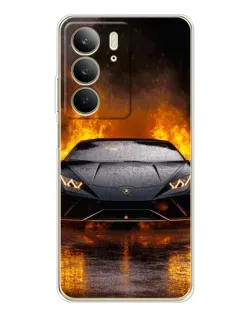 Чехол для Realme C73 5G с картинкой «Lamborghini в огне»