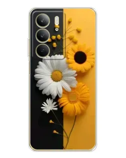 Чехол для Realme C73 5G с картинкой «Подсолнух и ромашка»