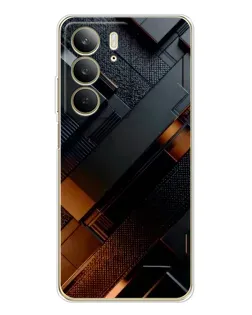 Чехол для Realme C73 5G с картинкой «Черные геометрические блоки»