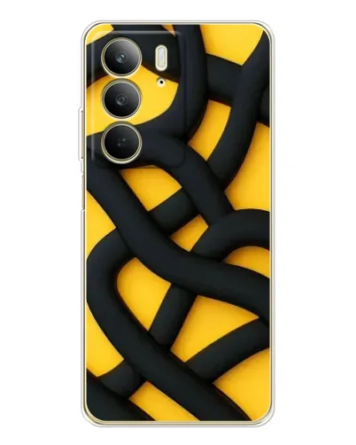 Чехол для Realme C73 5G с картинкой «Черное желтое переплетение» Чехол для Realme C73 5G с картинкой «Черное желтое переплетение»