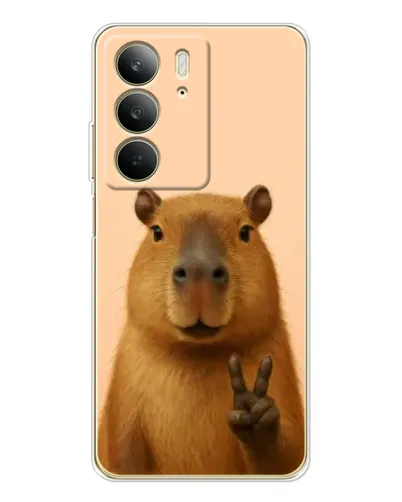 Чехол для Realme C73 5G с картинкой «Капибара виктория»
